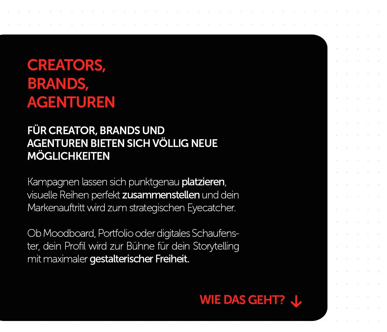 Für Creator, Brands und Agenturen
