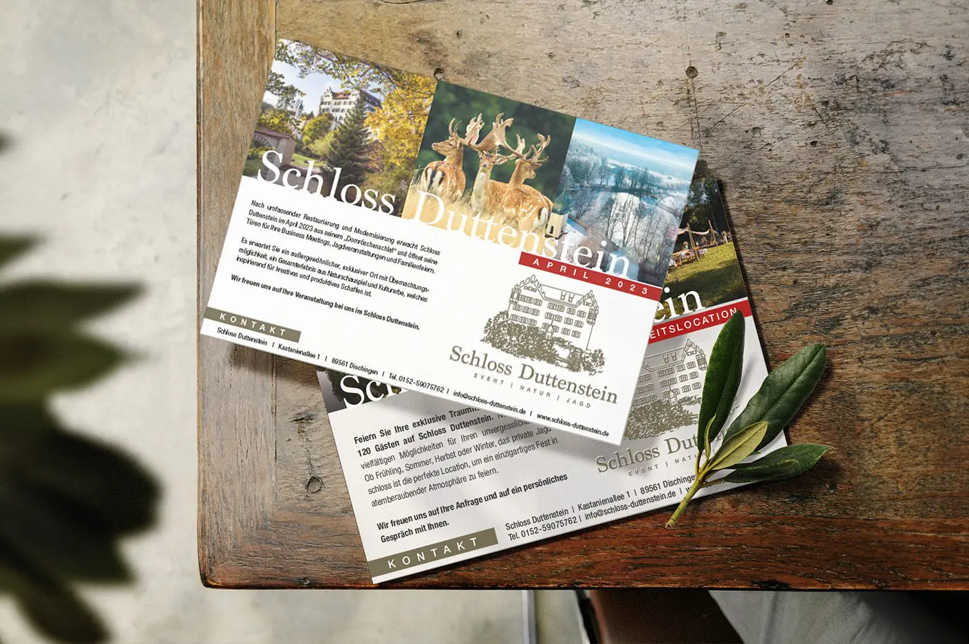 Schloss Duttenstein – Flyer für die Neueröffnung
